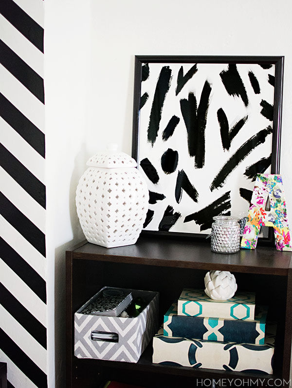 DIY Abstract Black and White Art Homey Oh My