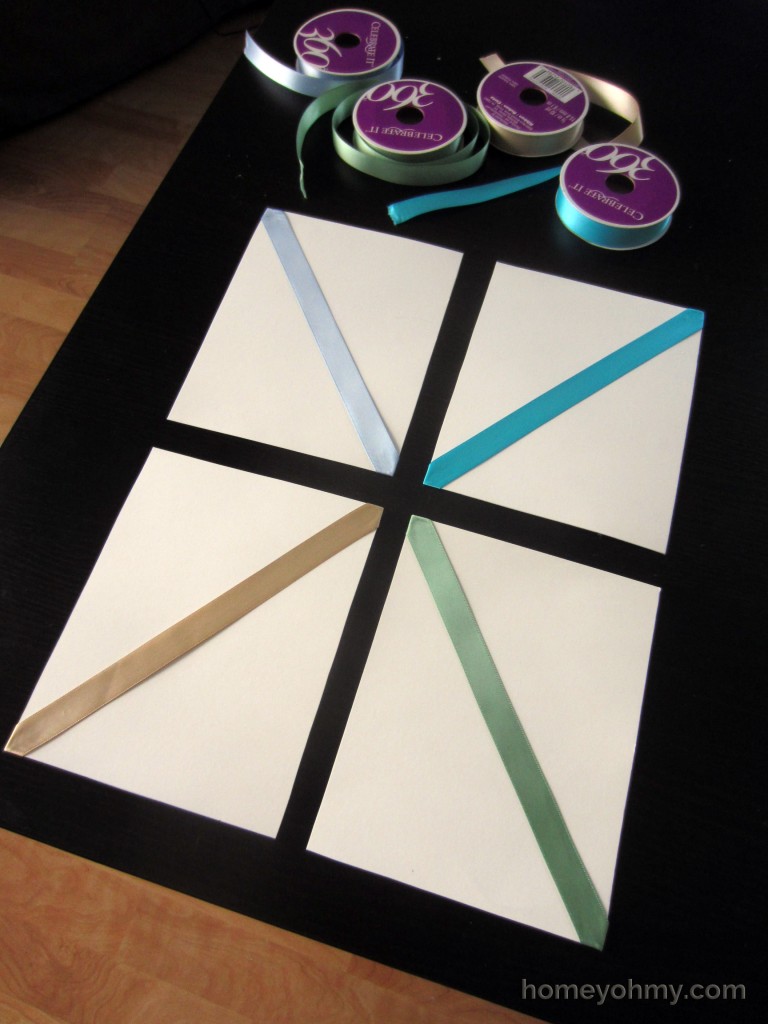 DIY Wall Art With Ribbon Diagonals