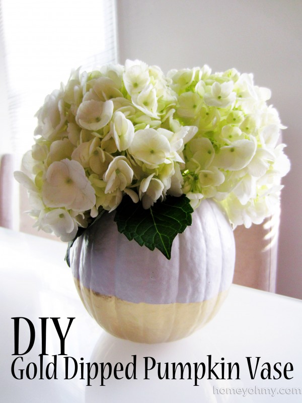 DIY Gold Dipped Pumpkin Vase