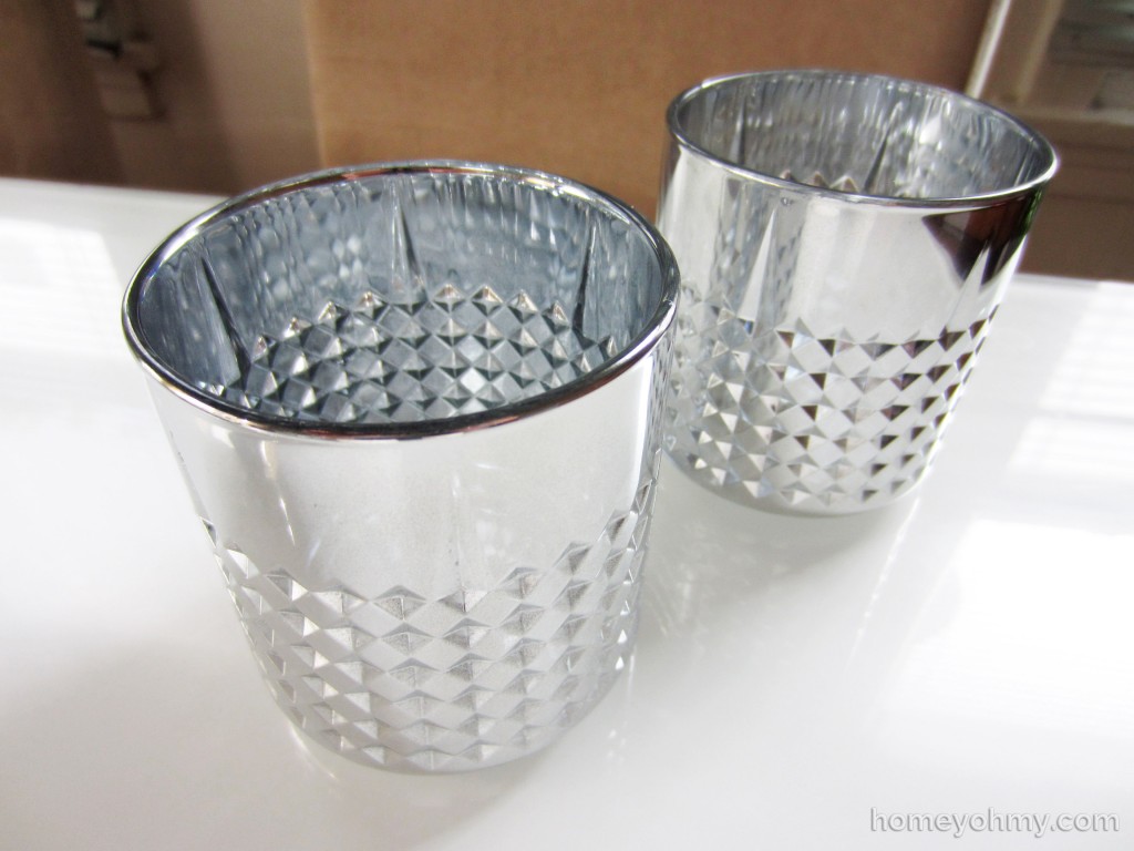 Mercury glass votive candle holders