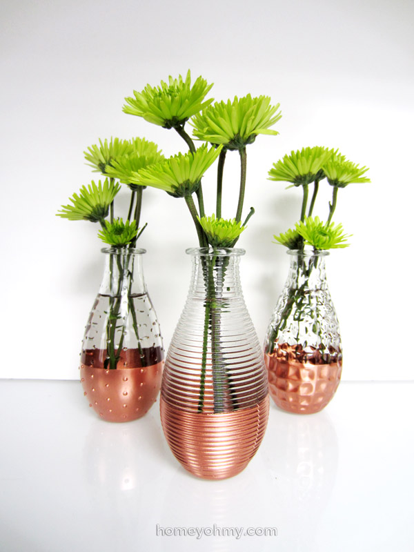 Copper dipped vases