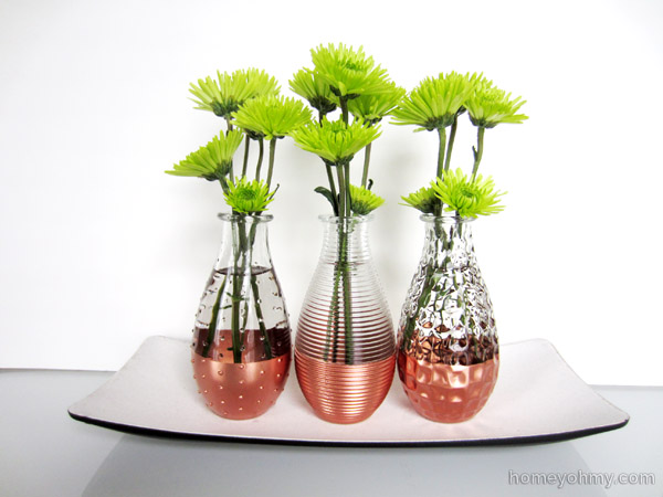 DIY Copper dipped vases