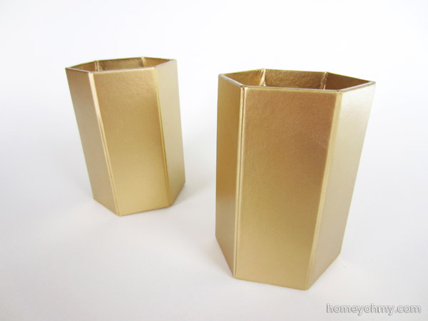 Pencil cups painted gold