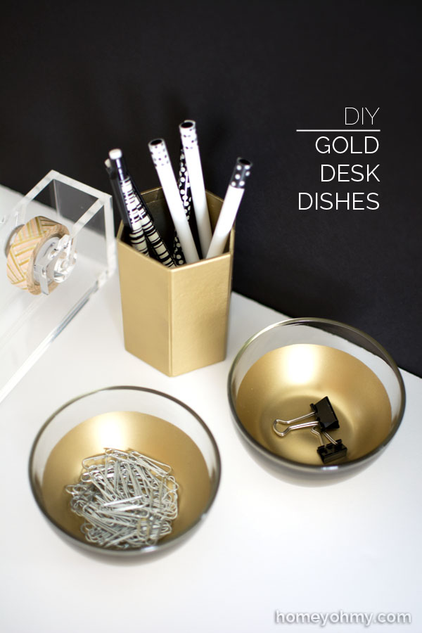 Gold Desk Dishes