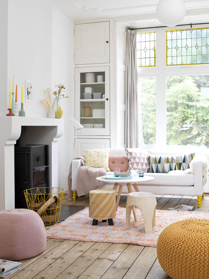 Pastel modern living room