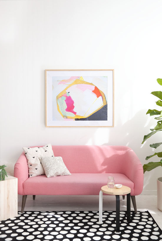 Pastel pink couch