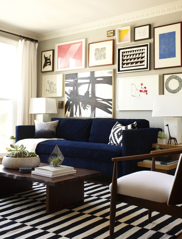 Blue Velvet Couches Homey Oh My, Navy Couch Rug Ideas