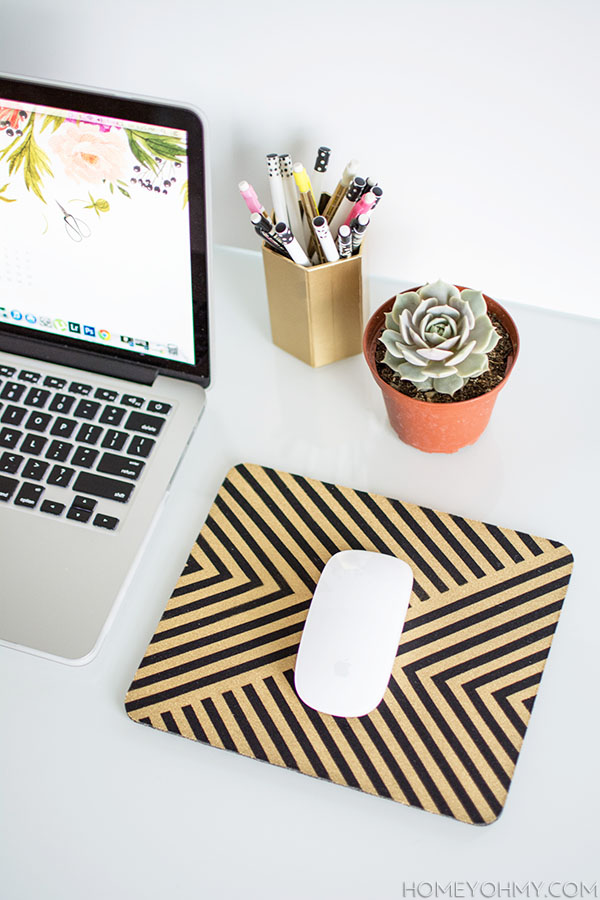 DIY gold mouse pad | Homey Oh My!