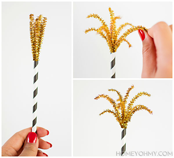 Making fireworks drink stirrers