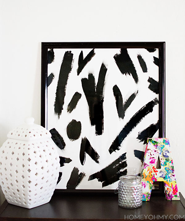 Diy Abstract Black And White Art Homey Oh My - Diy Abstract Painting Ideas