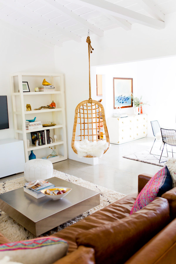 hanging chair in the living room