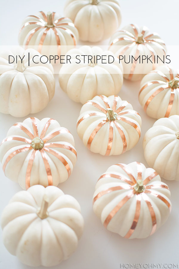 DIY Copper Striped Pumpkins