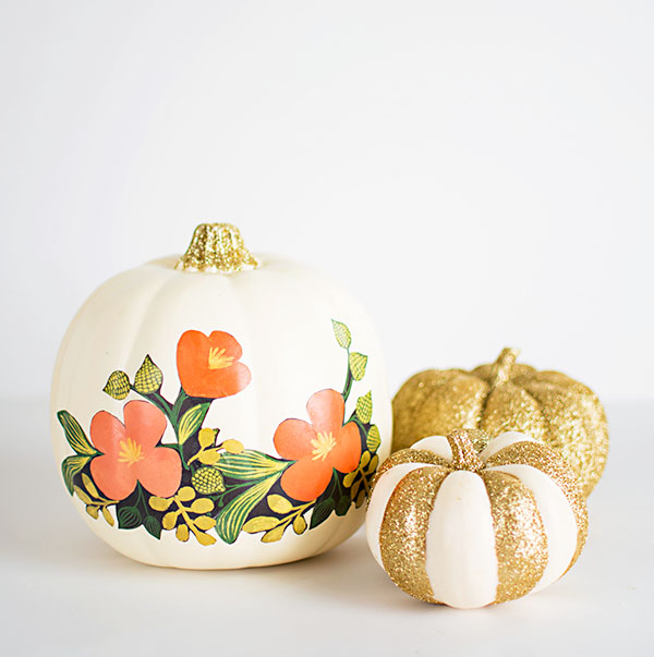 Floral and glitter pumpkins