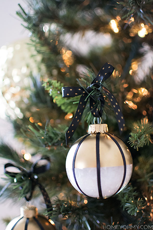 Black white and gold ornament