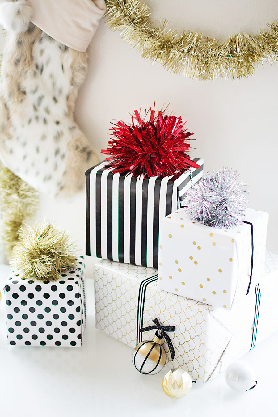 Christmas Make Your Own Tinsel Pom Poms Garland