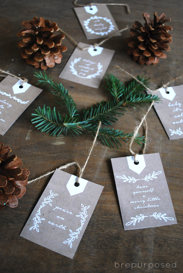 Neutral Christmas Gift Tags from Brepurposed
