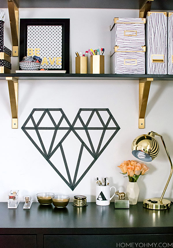 DIY Washi Tape Geometric Heart