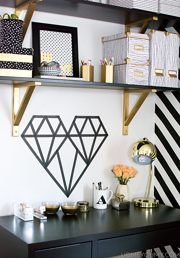 DIY Washi Tape Geometric Heart - Homey Oh My