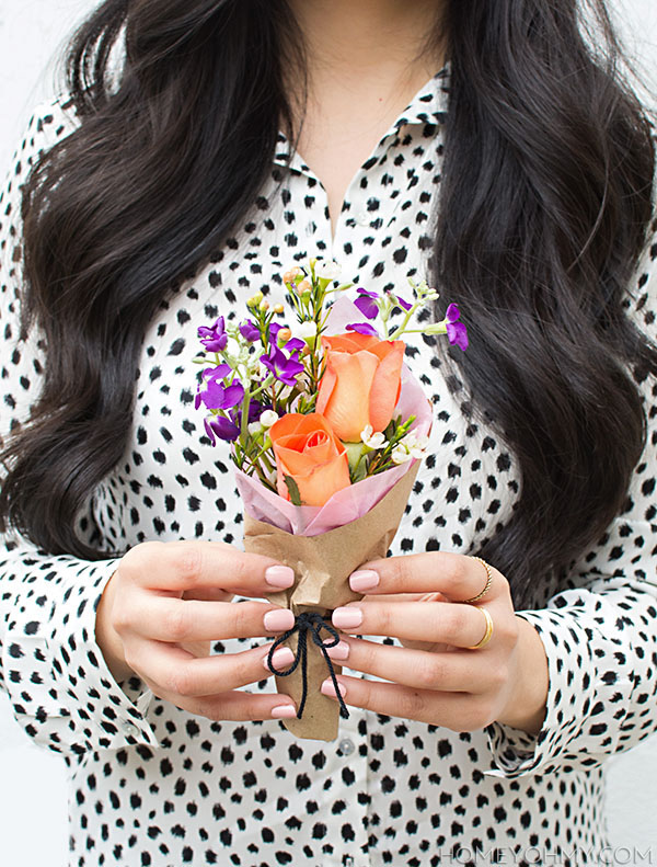 DIY Mini Flower Bouquets - Homey Oh My