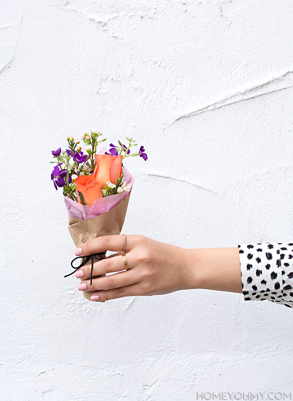 DIY Mini Flower Bouquets - Homey Oh My