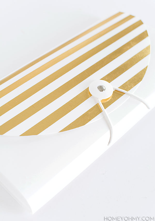 Gold Striped File Folder DIY