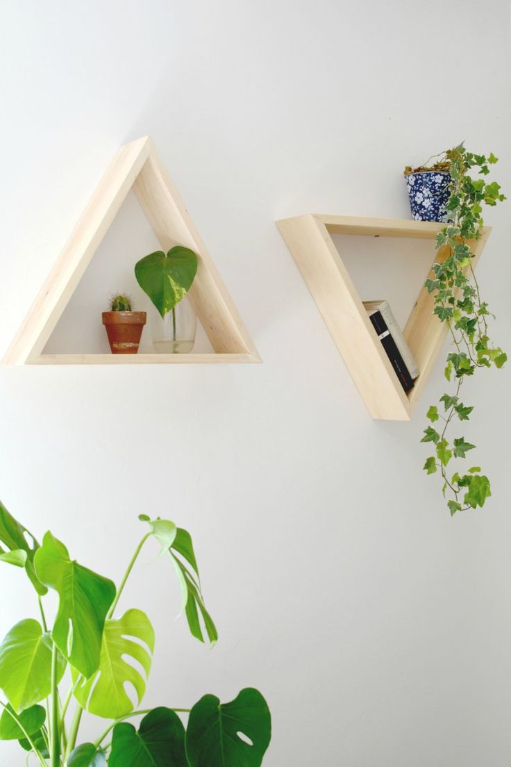 DIY triangle shelves