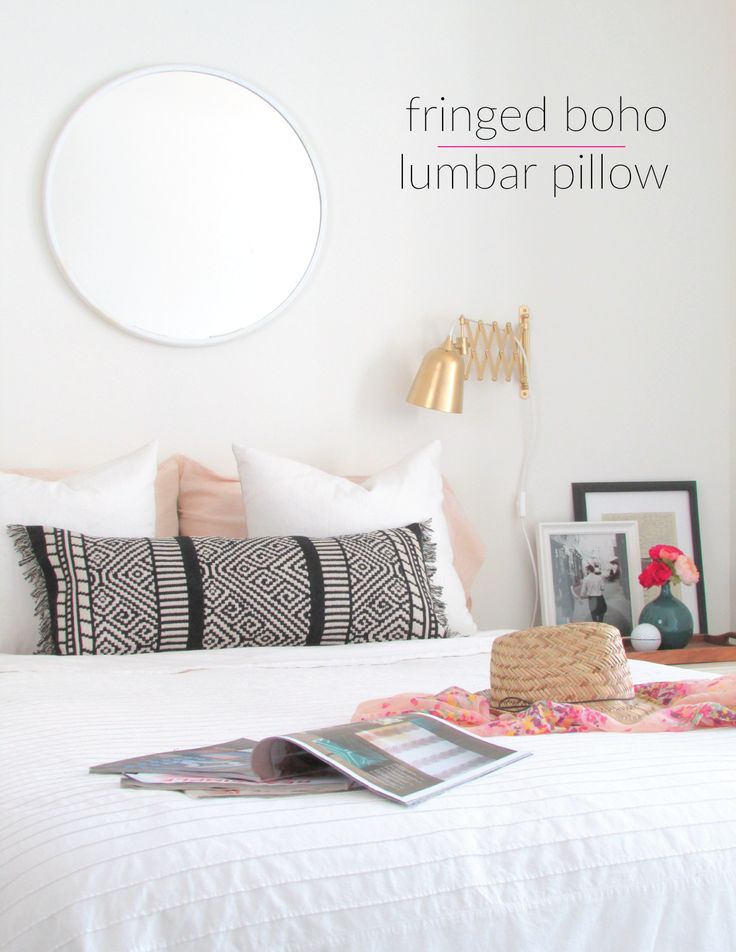 fringed boho lumbar pillow