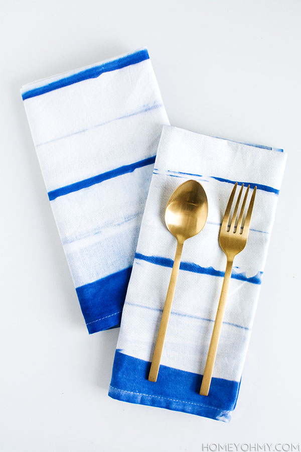 DIY Striped Inkodye Napkins