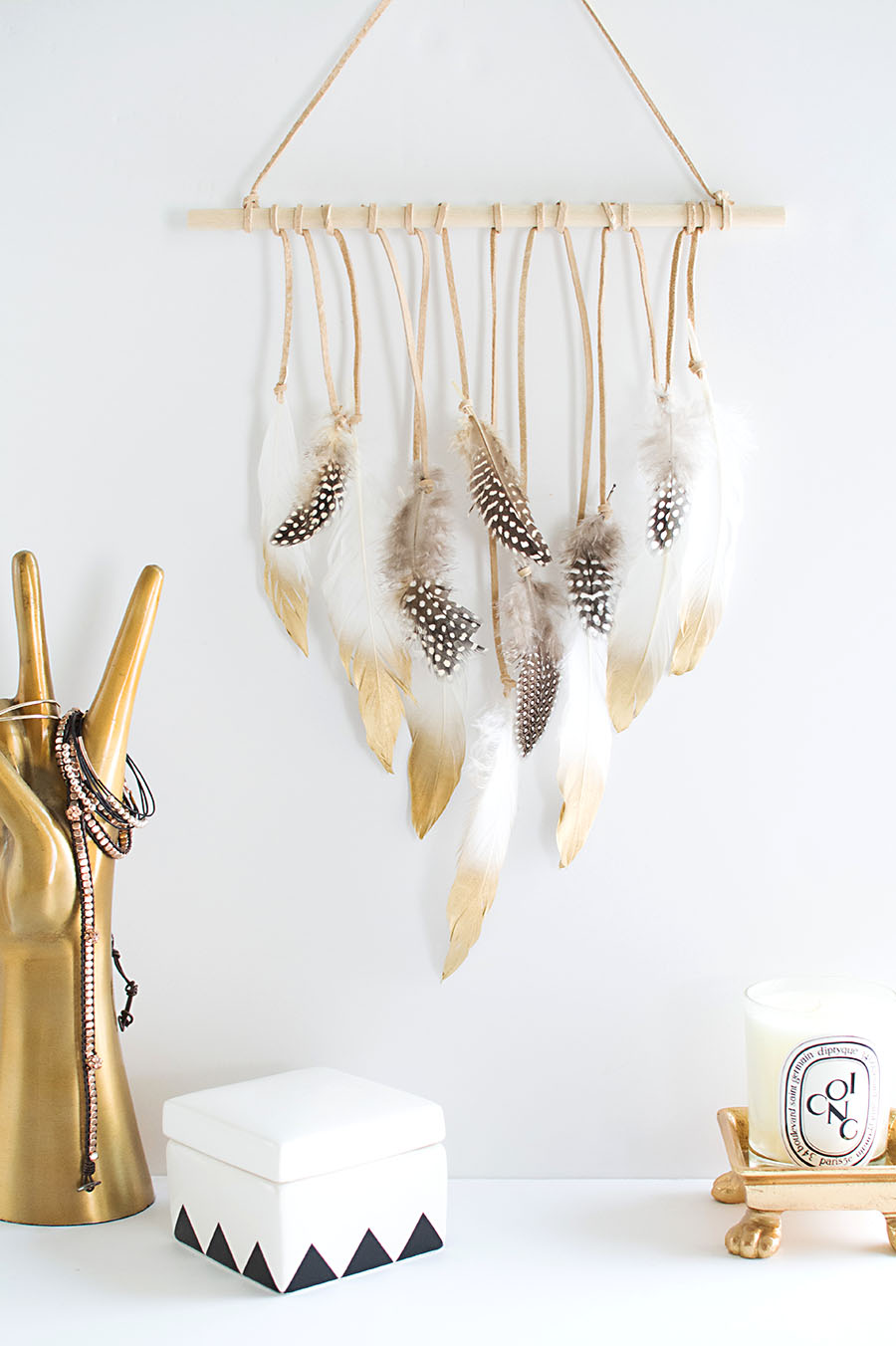 DIY Feather Wall Hanging