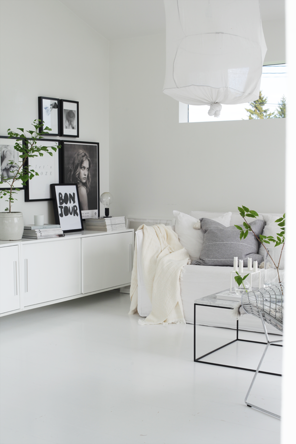 monochrome living room