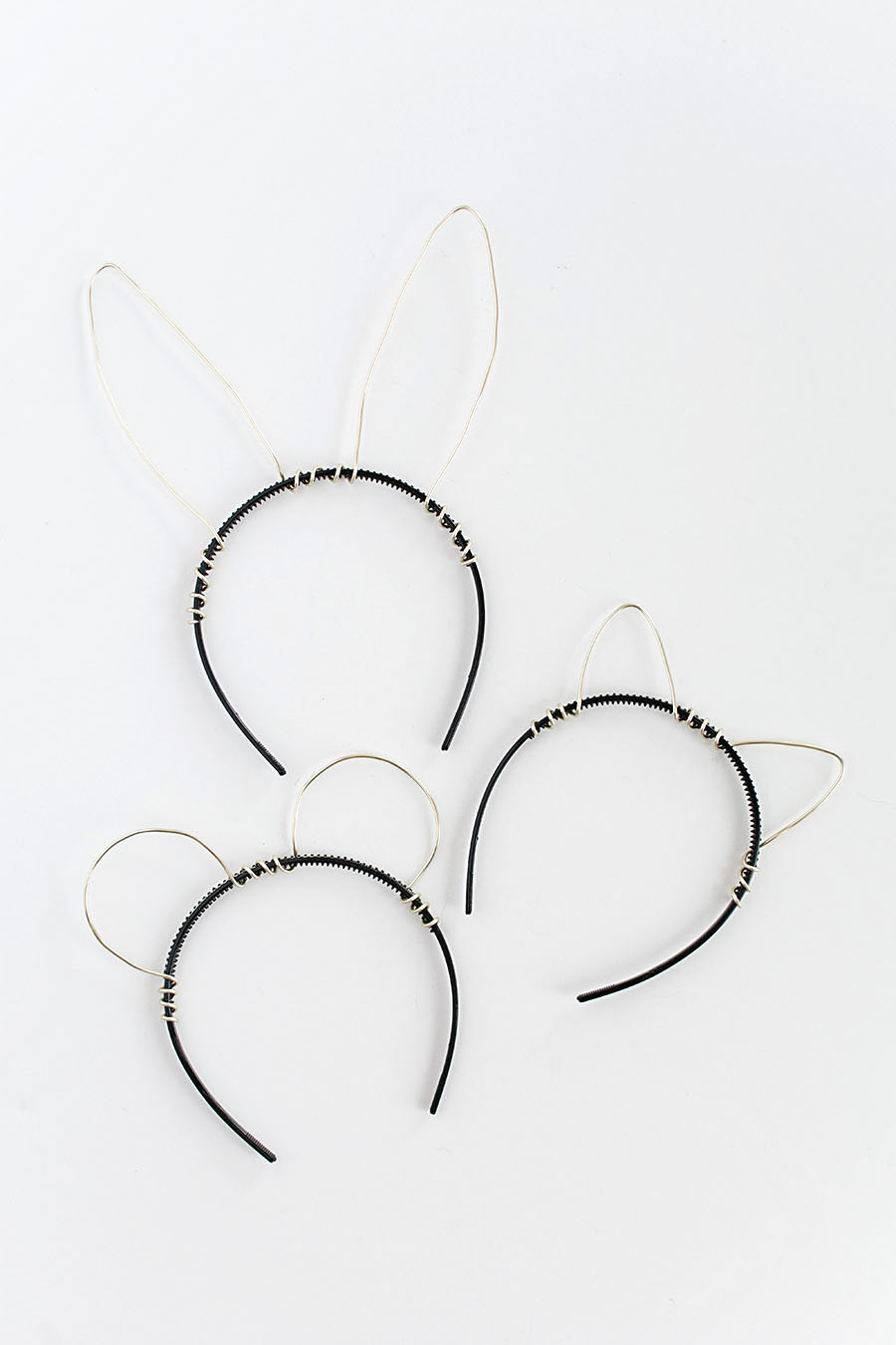 Gold wire animal ears DIY-2