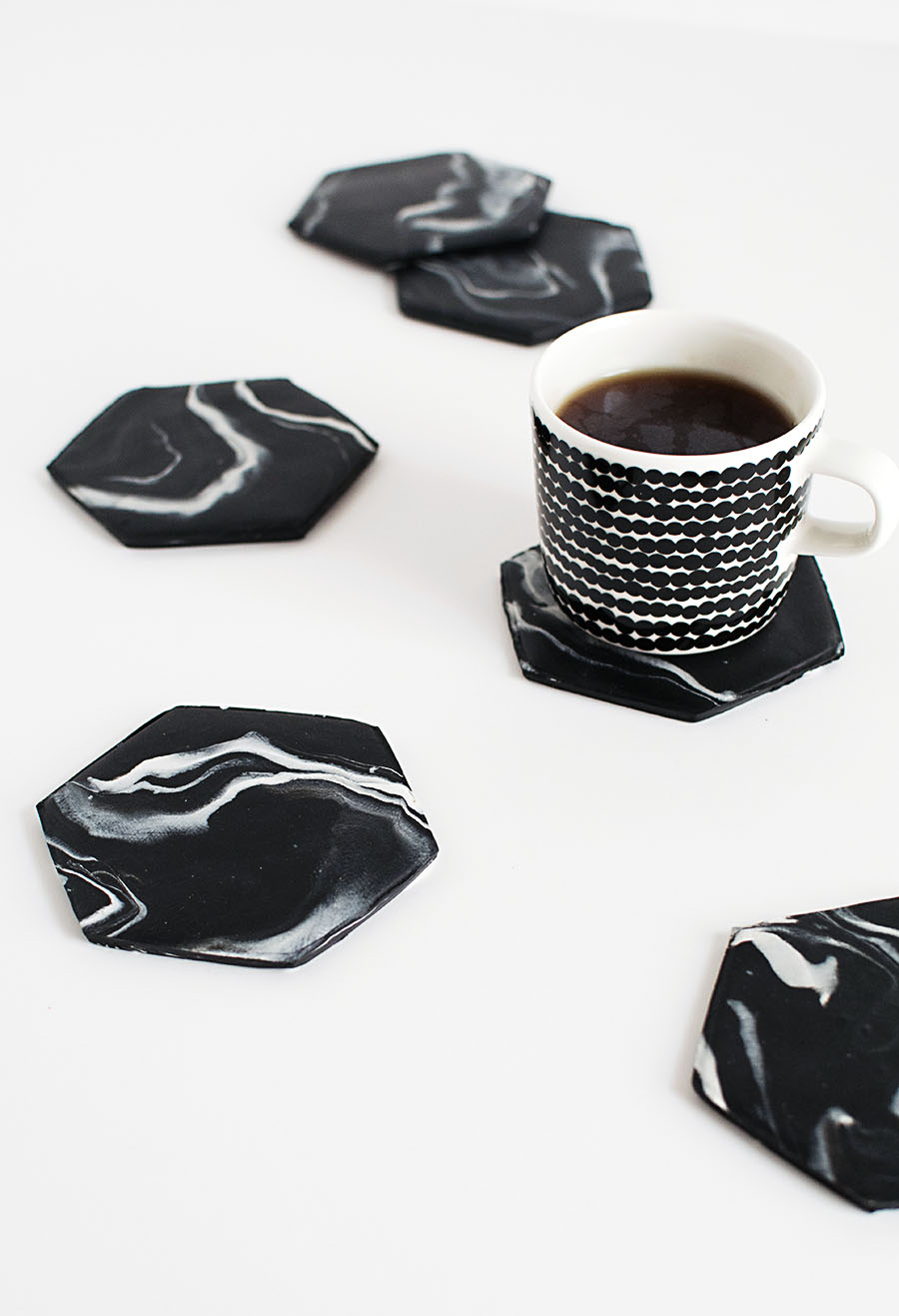 Hexagon Marble Coasters DIY