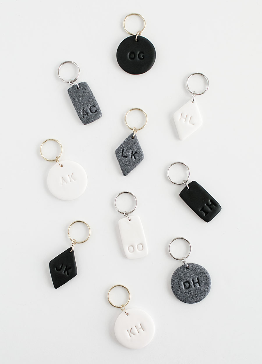 DIY Monogram Clay Keychains