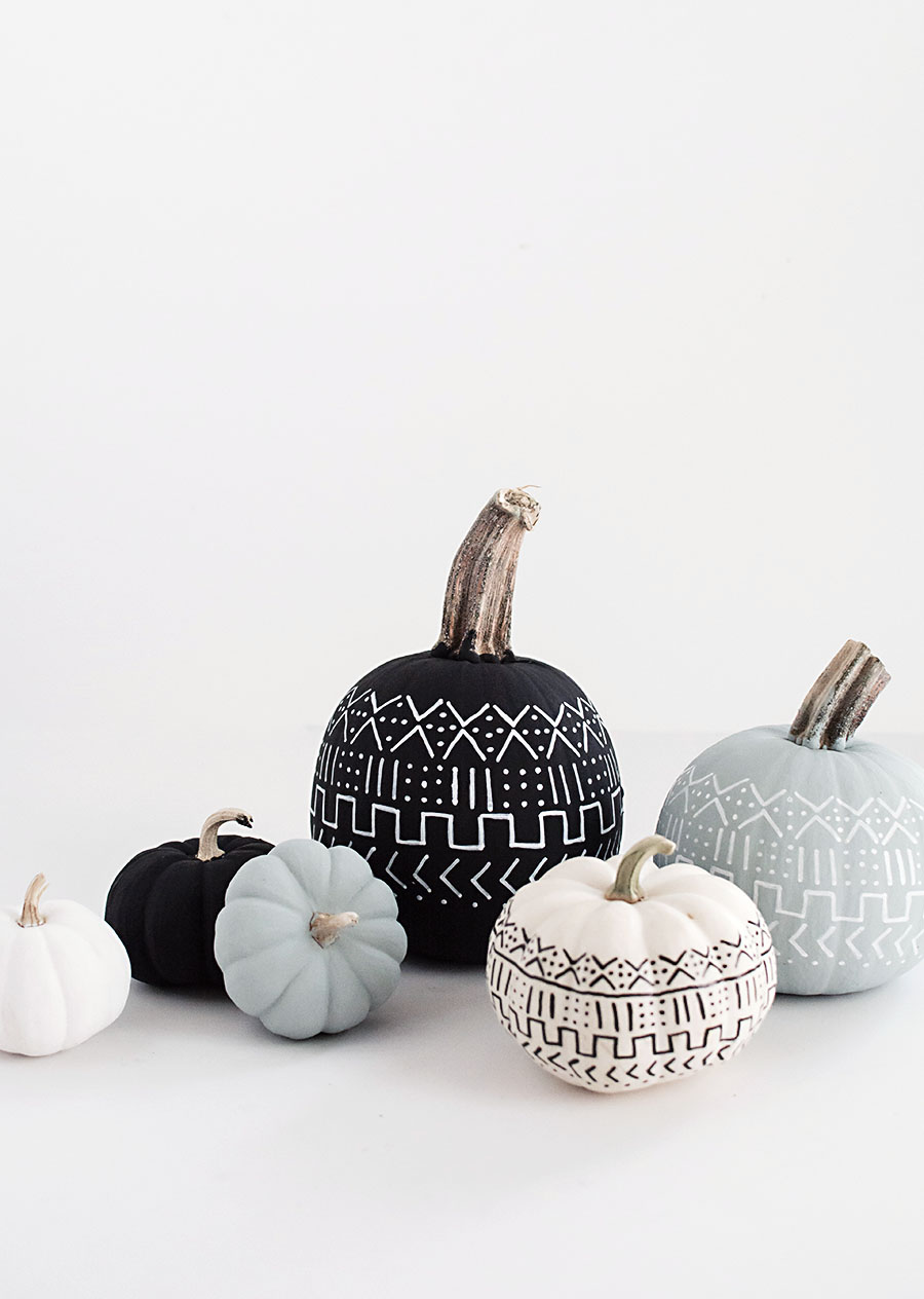 DIY Mud Cloth Pumpkins