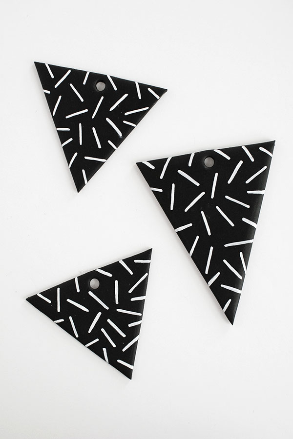 patterned clay triangles
