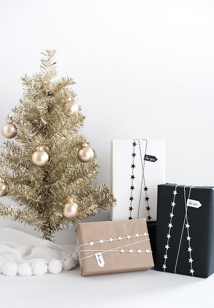 DIY Star garland gift wrap