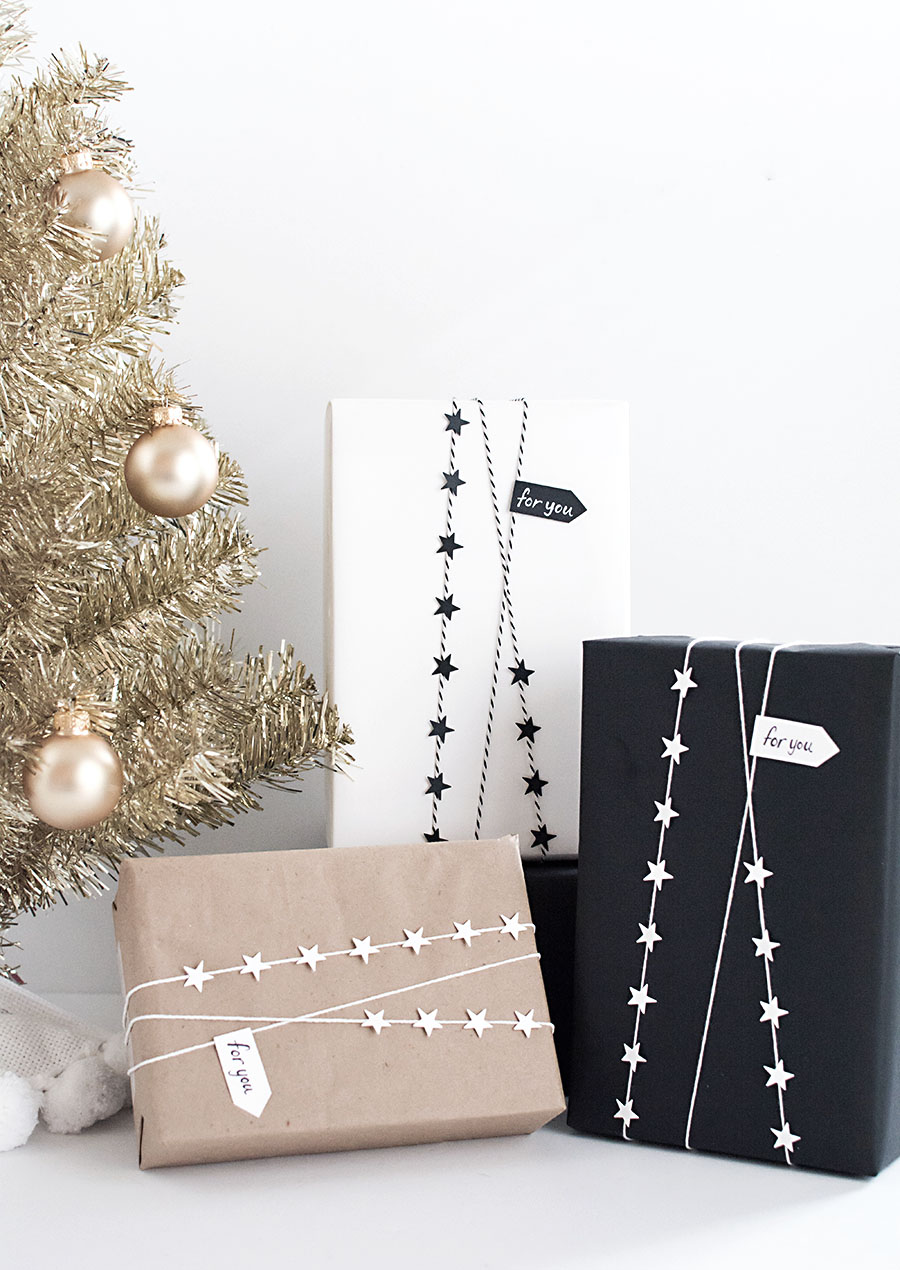 DIY Star Garland Gift Wrap Homey Oh My