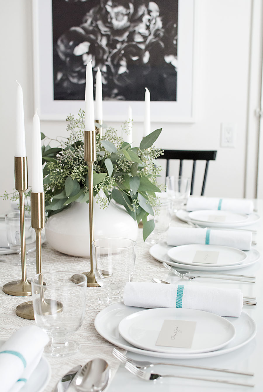 Neutral Thanksgiving table - Homey Oh My!