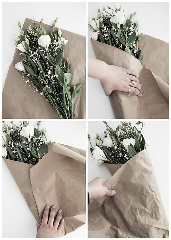 HOW I WRAP BOUQUETS IN PAPER, KRAFT / BROWN PAPER BOUQUET WRAPPING, FLOWER PACKAGING