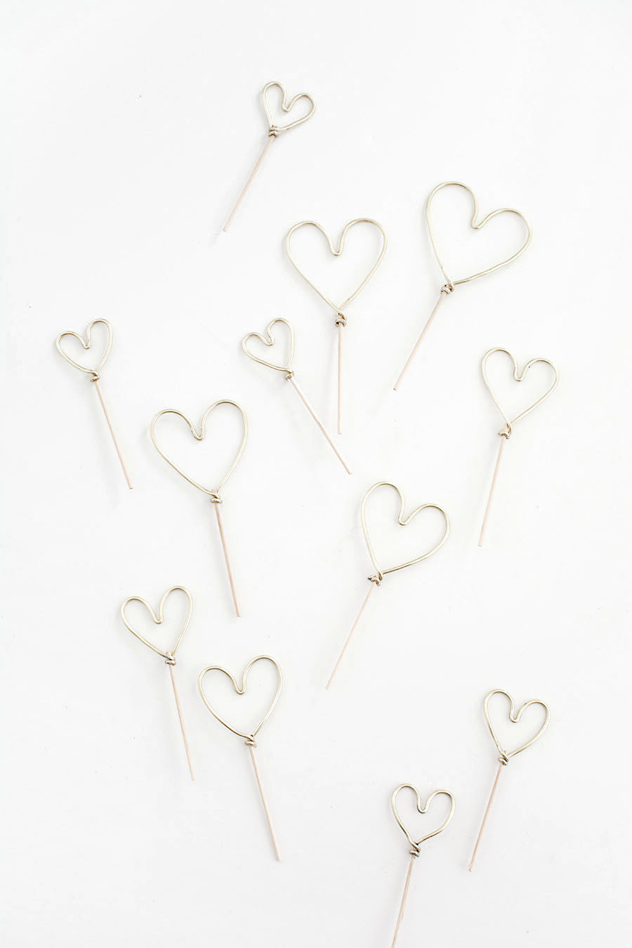 gold wire hearts