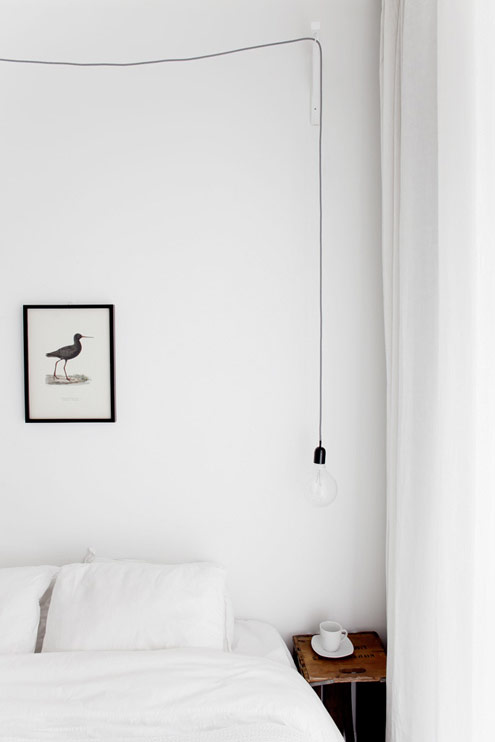 minimal white bedroom