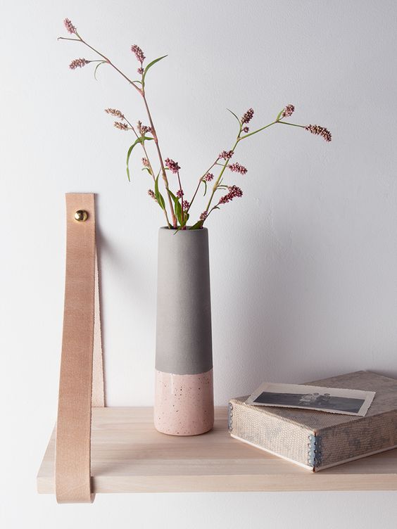 blush dipped vase