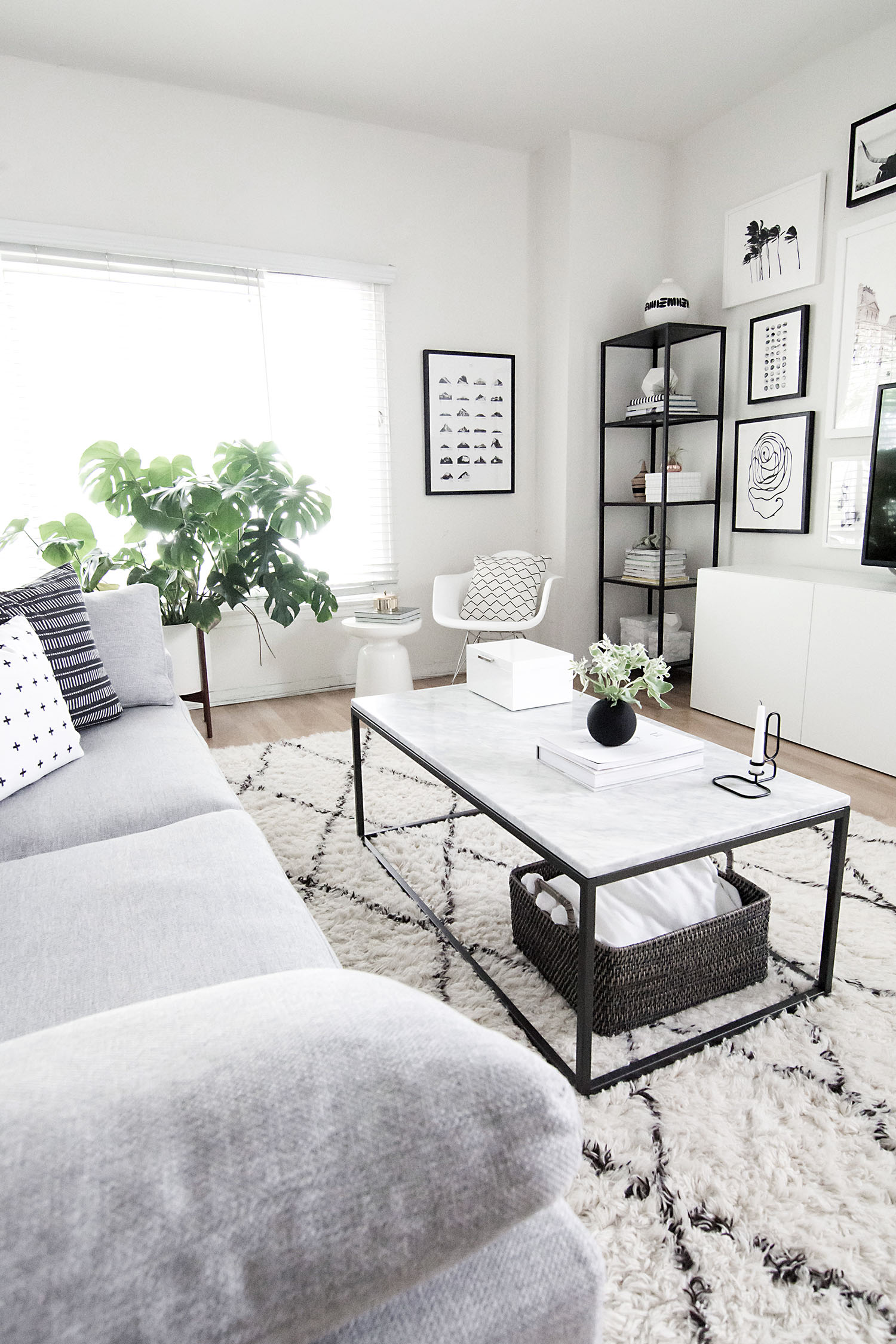 Monochrome Living Room Decorating Ideas