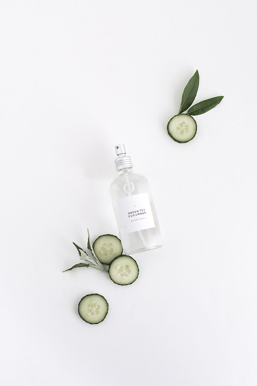 DIY Green Tea Cucumber room spray with printable label