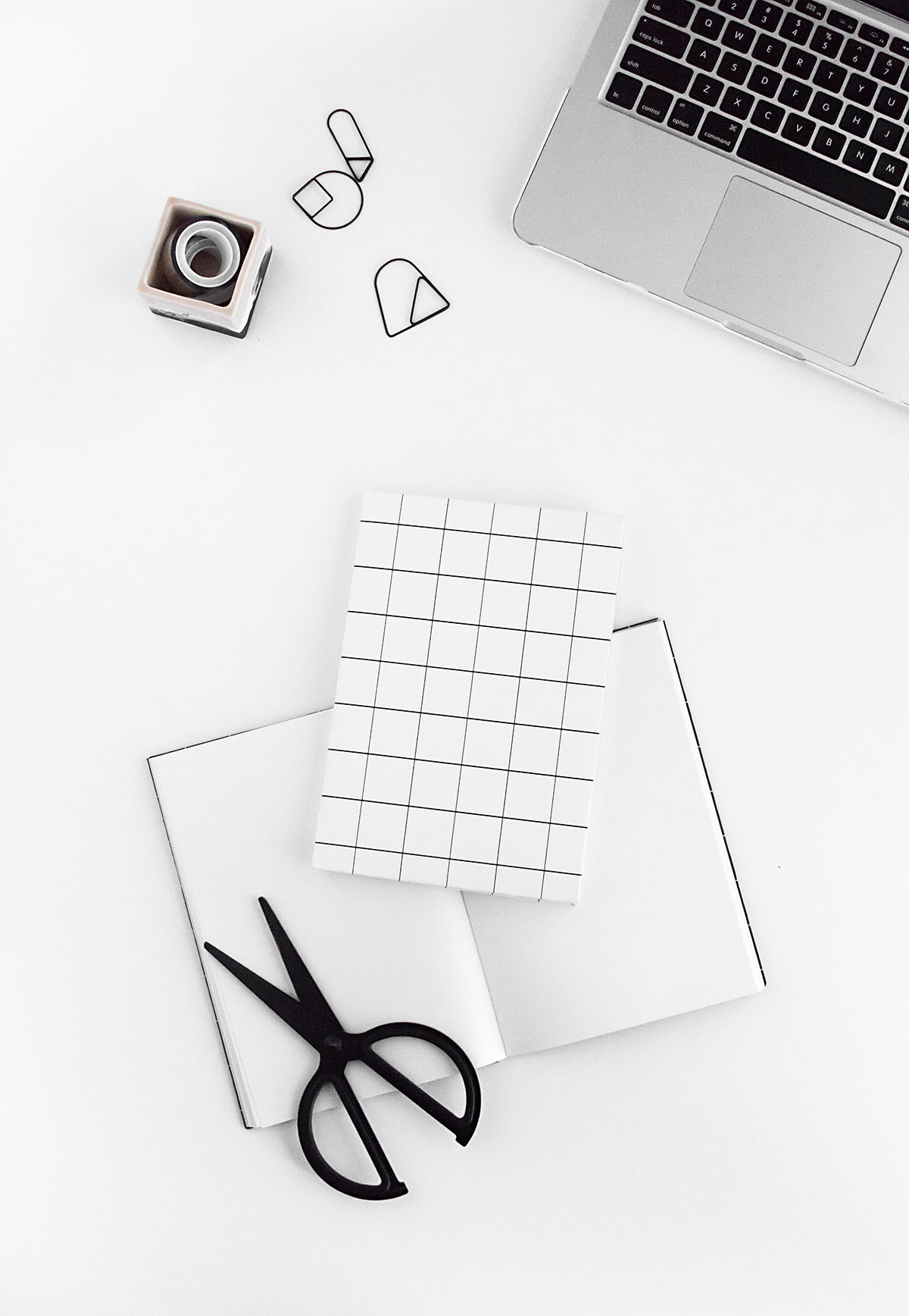 DIY white grid notebook cover- free printable