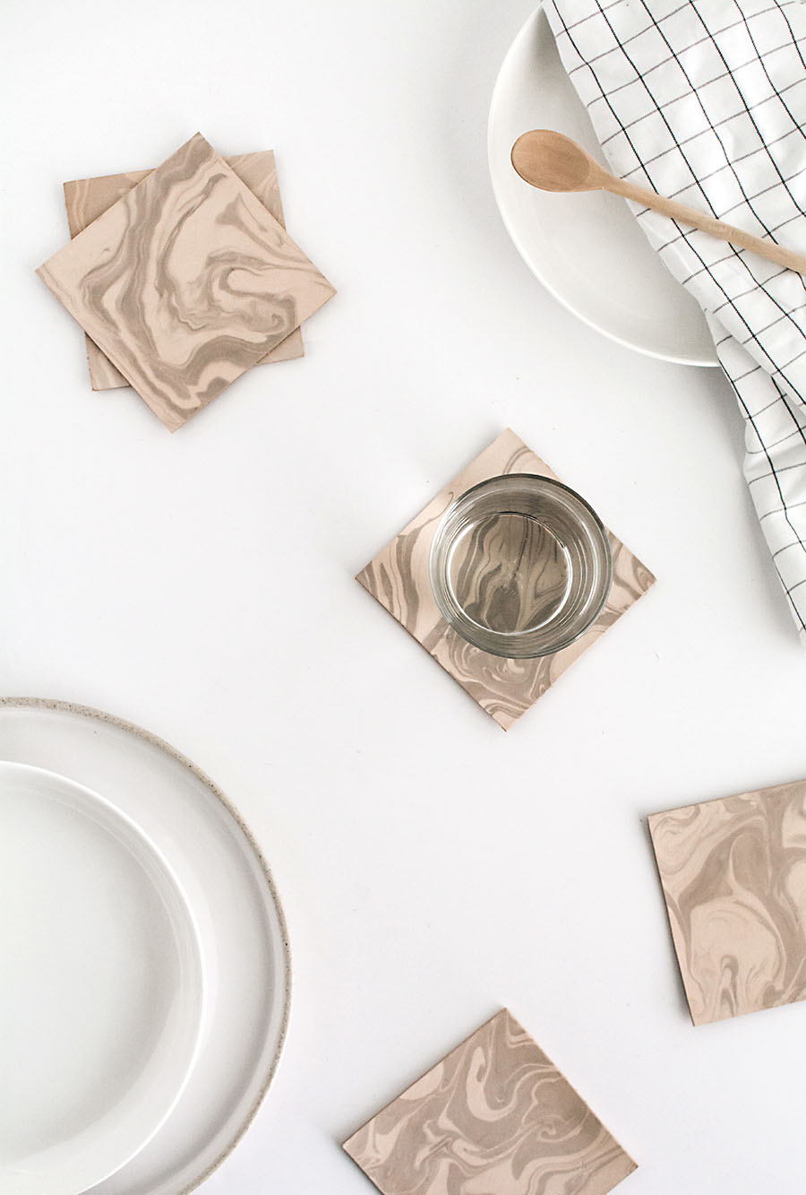 DIY Marbled Leather Coasters