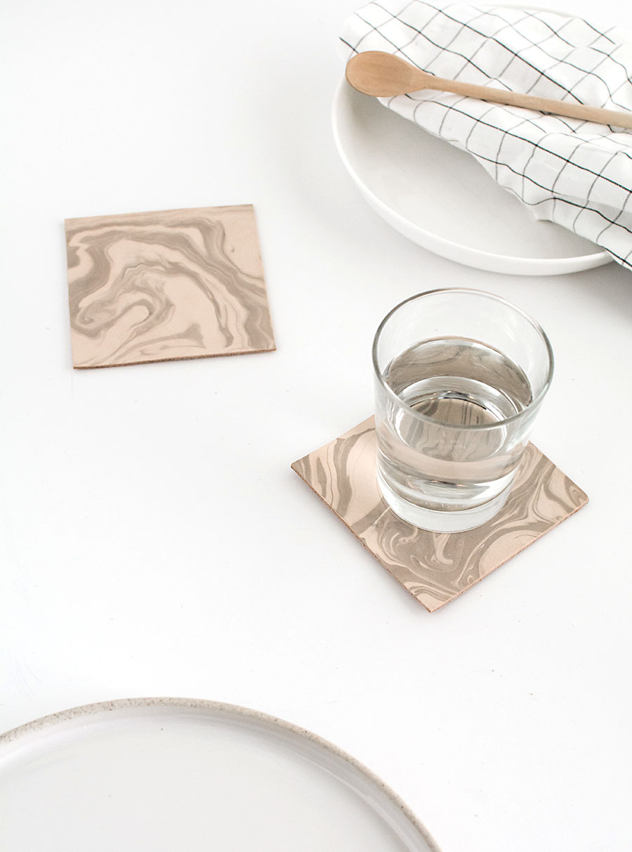 diy-marbled-leather-coasters