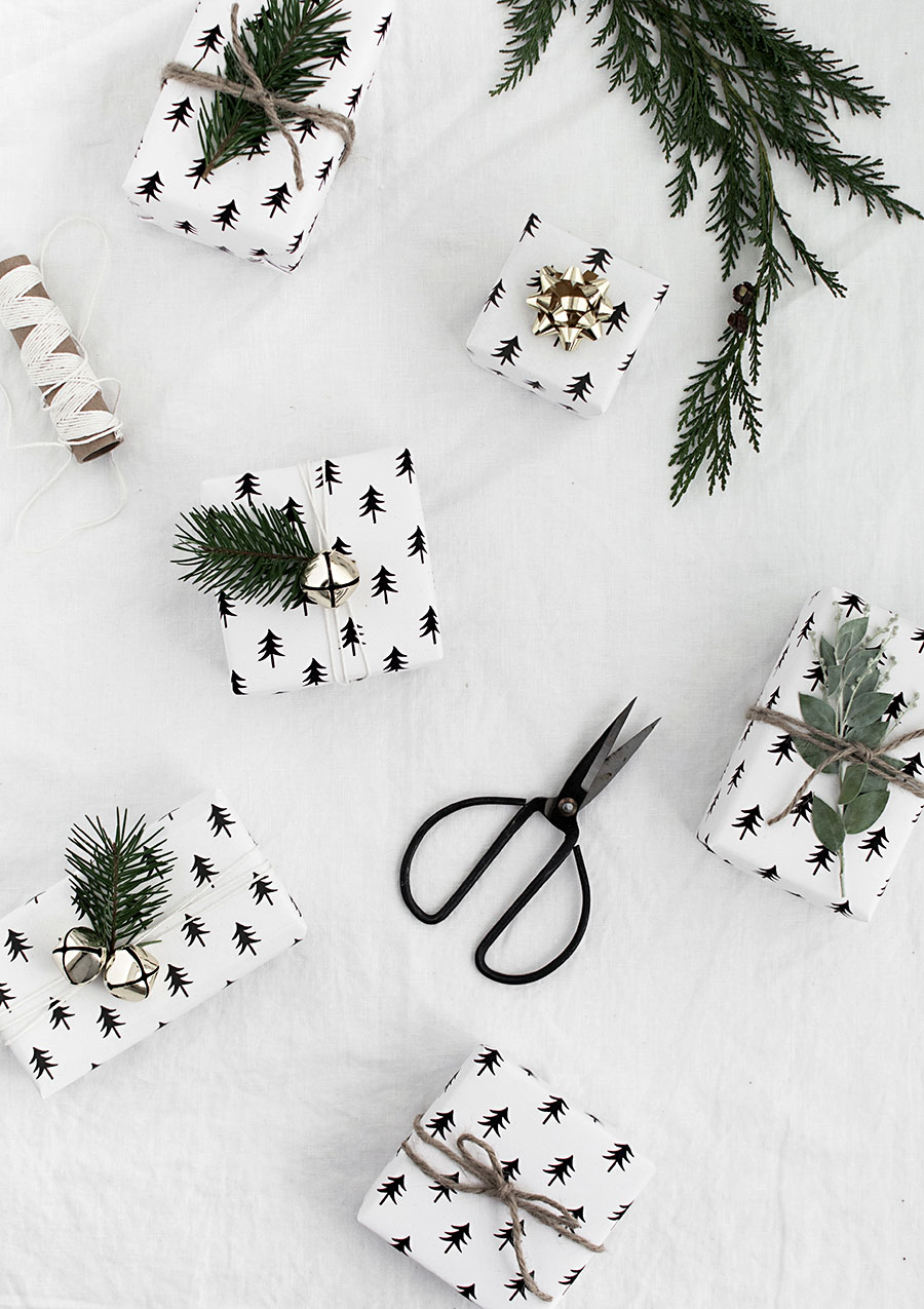 Simple Black Scissors Wrapping Paper by XOOXOO