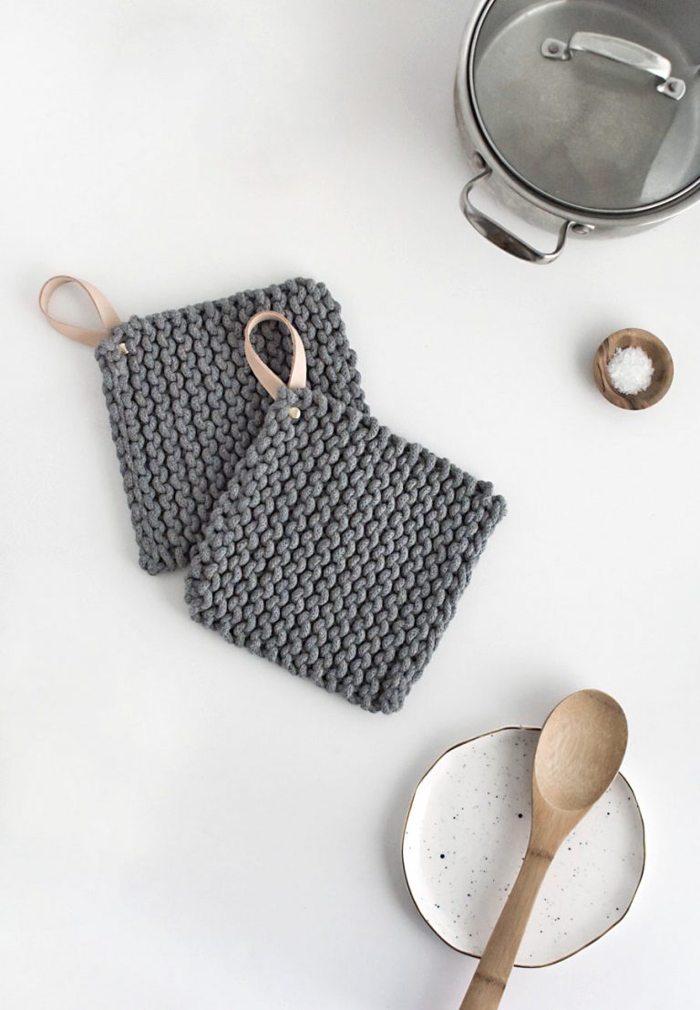 DIY Knit Potholders Homey Oh My
