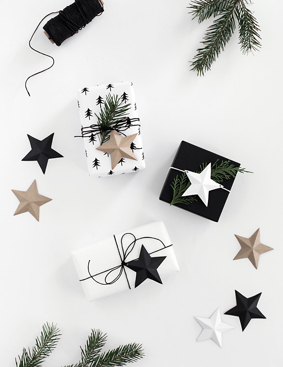 DIY Folded Paper Star Gift Toppers